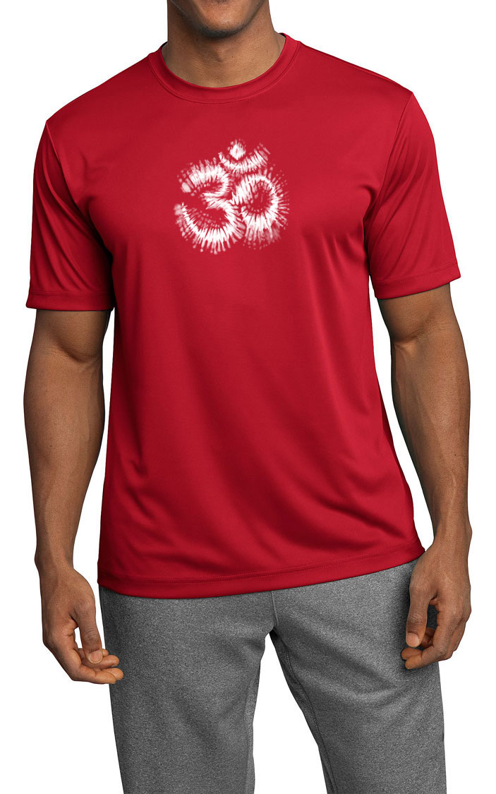 Mens Yoga Shirt OM Tie Dye Moisture Wicking Tee TShirt OM Tie Dye