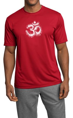 Mens Yoga Shirt OM Tie Dye Moisture Wicking Tee T-Shirt