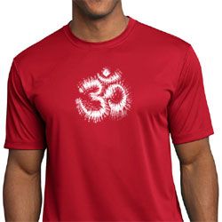 Mens Yoga Shirt OM Tie Dye Moisture Wicking Tee T-Shirt