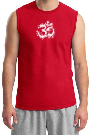 Mens Yoga Shirt OM Tie Dye Muscle Tee T-Shirt