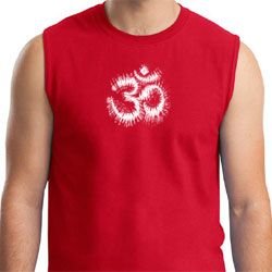 Mens Yoga Shirt OM Tie Dye Muscle Tee T-Shirt