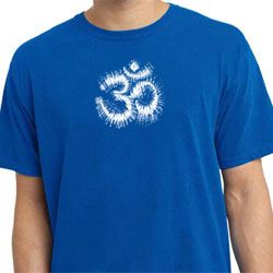 Mens Yoga Shirt OM Tie Dye Pigment Dyed Tee T-Shirt