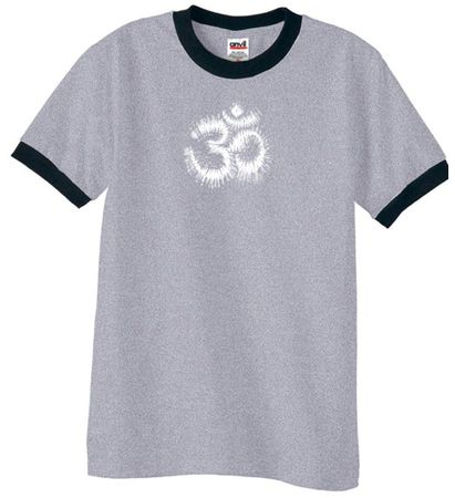 Mens Yoga Shirt OM Tie Dye Ringer Tee T-Shirt