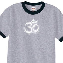 Mens Yoga Shirt OM Tie Dye Ringer Tee T-Shirt