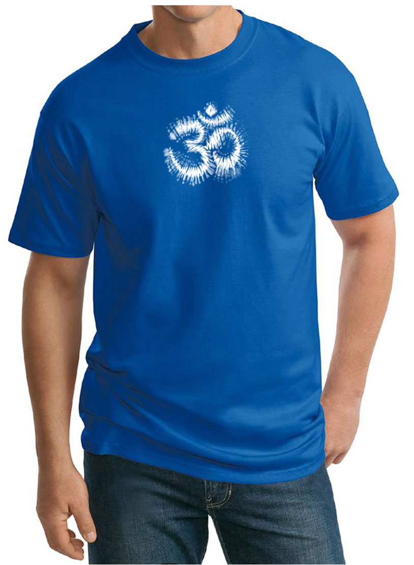 Mens Yoga Shirt OM Tie Dye Tall Tee TShirt OM Tie Dye Mens Yoga Shirts