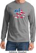 Mens Yoga Shirt Patriotic Om Long Sleeve Tee T-Shirt