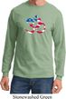 Mens Yoga Shirt Patriotic Om Long Sleeve Tee T-Shirt