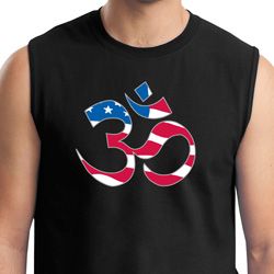 Mens Yoga Shirt Patriotic Om Muscle Tee T-Shirt Mens Yoga Shirt Patriotic Om Muscle Tee T-Shirt