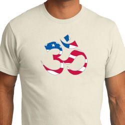 Mens Yoga Shirt Patriotic Om Organic Tee T-Shirt Mens Yoga Shirt Patriotic Om Organic Tee T-Shirt