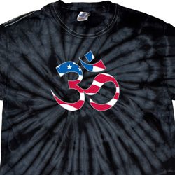 Mens Yoga Shirt Patriotic Om Spider Tie Dye Tee T-shirt Mens Yoga Shirt Patriotic Om Spider Tie Dye Tee T-shirt