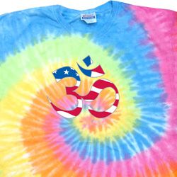 Mens Yoga Shirt Patriotic Om Tie Dye Tee T-shirt Mens Yoga Shirt Patriotic Om Tie Dye Tee T-shirt
