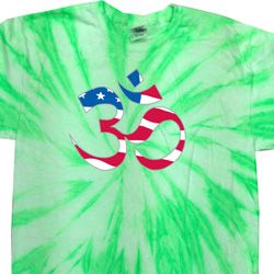 Mens Yoga Shirt Patriotic Om Twist Tie Dye Tee T-shirt Mens Yoga Shirt Patriotic Om Twist Tie Dye Tee T-shirt