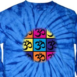 Mens Yoga Shirt Pop Art Om Long Sleeve Tie Dye Tee T-shirt Mens Yoga Shirt Pop Art Om Long Sleeve Tie Dye Tee T-shirt