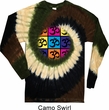 Mens Yoga Shirt Pop Art Om Long Sleeve Tie Dye Tee T-shirt