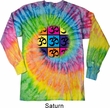 Mens Yoga Shirt Pop Art Om Long Sleeve Tie Dye Tee T-shirt