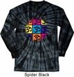 Mens Yoga Shirt Pop Art Om Long Sleeve Tie Dye Tee T-shirt