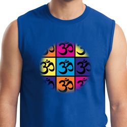 Mens Yoga Shirt Pop Art Om Muscle Tee T-Shirt Mens Yoga Shirt Pop Art Om Muscle Tee T-Shirt
