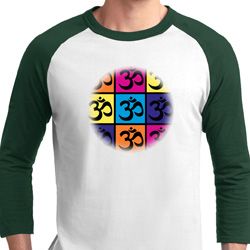 Mens Yoga Shirt Pop Art Om Raglan Tee T-Shirt Mens Yoga Shirt Pop Art Om Raglan Tee T-Shirt