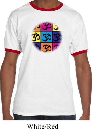 Mens Yoga Shirt Pop Art Om Ringer Tee T-Shirt