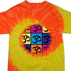 Mens Yoga Shirt Pop Art Om Tie Dye Tee T-shirt Mens Yoga Shirt Pop Art Om Tie Dye Tee T-shirt
