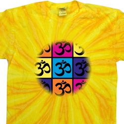 Mens Yoga Shirt Pop Art Om Twist Tie Dye Tee T-shirt Mens Yoga Shirt Pop Art Om Twist Tie Dye Tee T-shirt