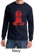 Mens Yoga Shirt Red Tara Long Sleeve Tee T-Shirt