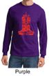 Mens Yoga Shirt Red Tara Long Sleeve Tee T-Shirt