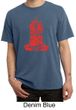 Mens Yoga Shirt Red Tara Pigment Dyed Tee T-Shirt