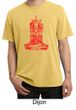 Mens Yoga Shirt Red Tara Pigment Dyed Tee T-Shirt
