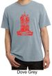 Mens Yoga Shirt Red Tara Pigment Dyed Tee T-Shirt