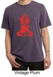 Mens Yoga Shirt Red Tara Pigment Dyed Tee T-Shirt