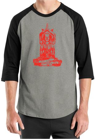Mens Yoga Shirt Red Tara Raglan Tee T-Shirt