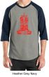 Mens Yoga Shirt Red Tara Raglan Tee T-Shirt