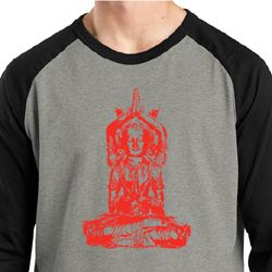 Mens Yoga Shirt Red Tara Raglan Tee T-Shirt
