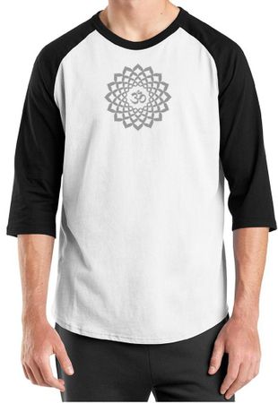Mens Yoga Shirt Sahasrara Chakra Meditation Raglan Shirt