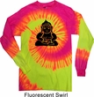 Mens Yoga Shirt Shadow Buddha Long Sleeve Tie Dye Tee T-shirt