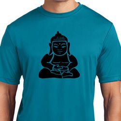 Mens Yoga Shirt Shadow Buddha Moisture Wicking Tee T-Shirt