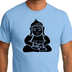 Mens Yoga Shirt Shadow Buddha Organic Tee T-Shirt