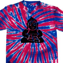 Mens Yoga Shirt Shadow Buddha Patriotic Tie Dye Tee T-shirt