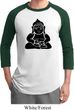 Mens Yoga Shirt Shadow Buddha Raglan Tee T-Shirt