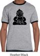 Mens Yoga Shirt Shadow Buddha Ringer Tee T-Shirt