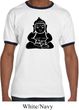 Mens Yoga Shirt Shadow Buddha Ringer Tee T-Shirt