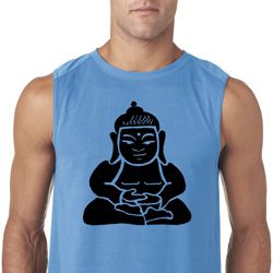 Mens Yoga Shirt Shadow Buddha Sleeveless Tee T-Shirt