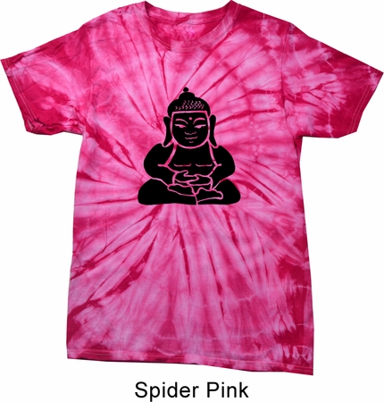 Mens Yoga Shirt Shadow Buddha Spider Tie Dye Tee T-shirt