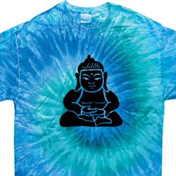 Mens Yoga Shirt Shadow Buddha Tie Dye Tee T-shirt