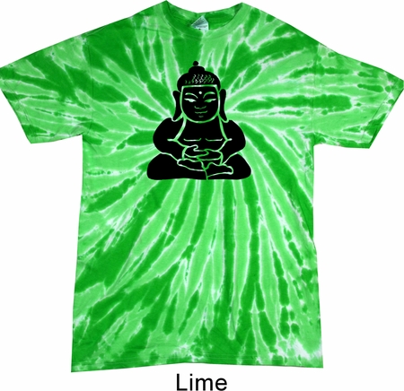Mens Yoga Shirt Shadow Buddha Twist Tie Dye Tee T-shirt