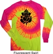 Mens Yoga Shirt Shadow Ganesha Long Sleeve Tie Dye Tee T-shirt