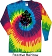 Mens Yoga Shirt Shadow Ganesha Long Sleeve Tie Dye Tee T-shirt