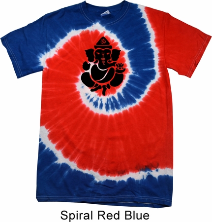 Mens Yoga Shirt Shadow Ganesha Patriotic Tie Dye Tee T-shirt