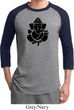 Mens Yoga Shirt Shadow Ganesha Raglan Tee T-Shirt